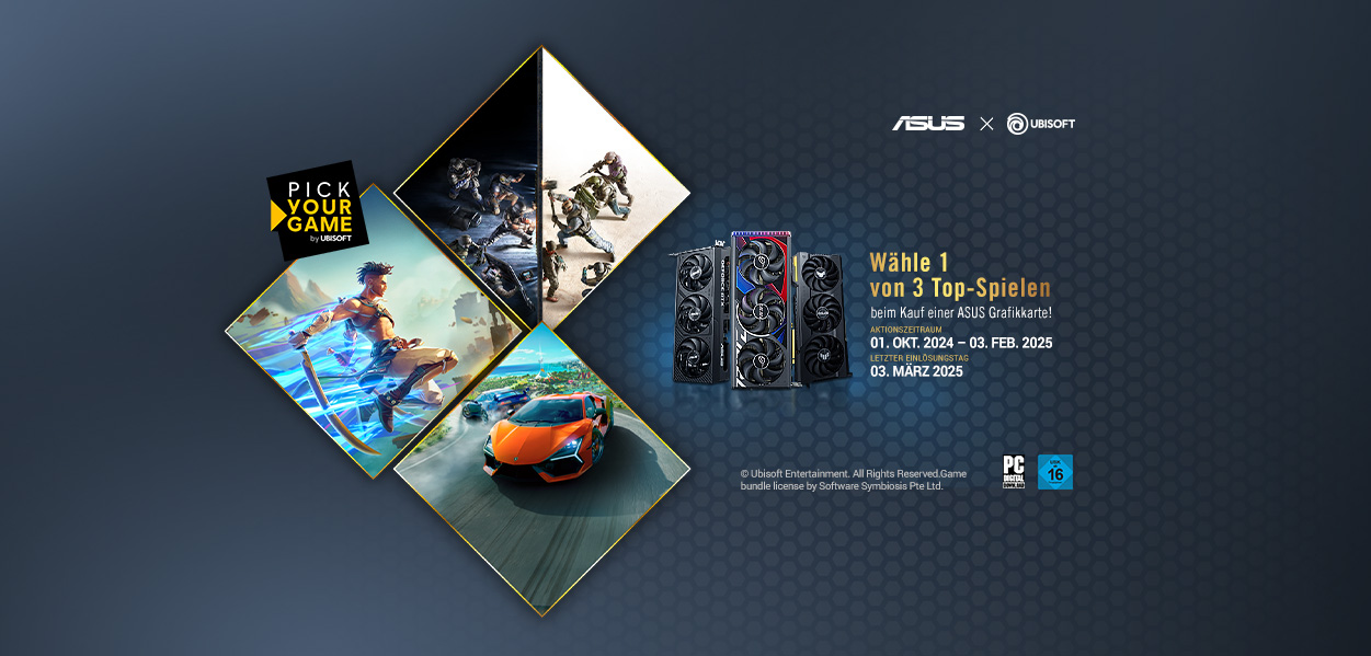 Sichere dir 1 Spiel deiner Wahl aus dem ASUS Pick Your Game Bundle - jetzt zu qualifizierten Gaming-PCs von CSL