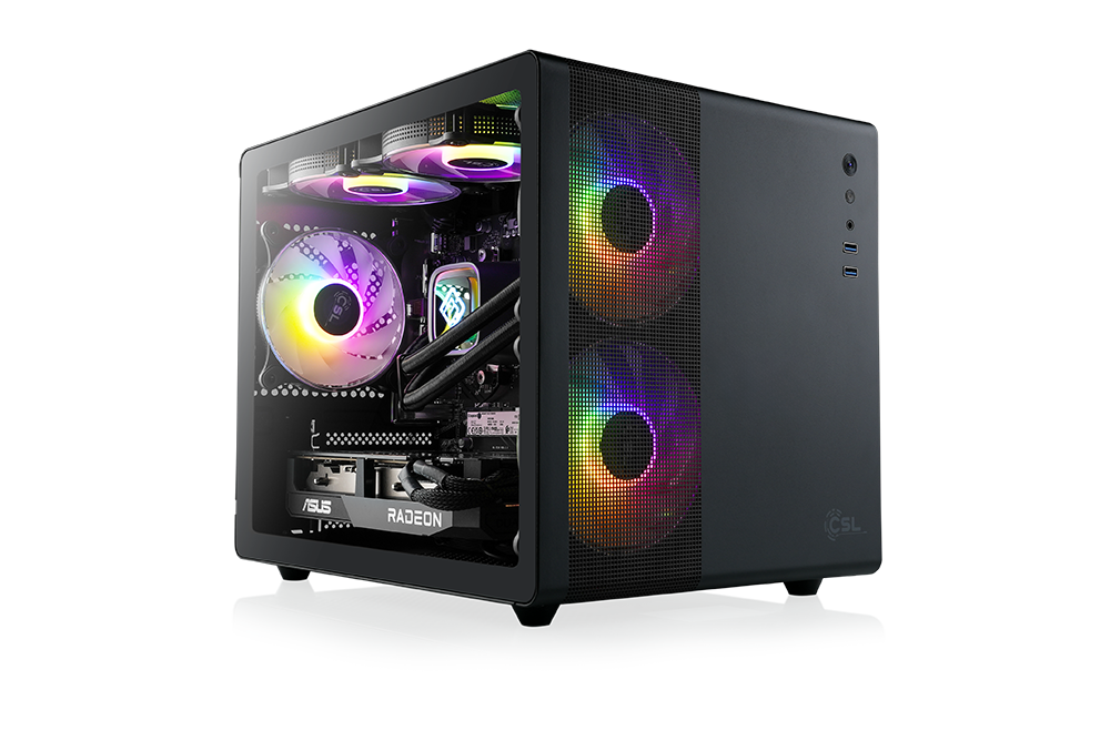 CSL ForgeCube mATX Gaming-Tower in Schwarz