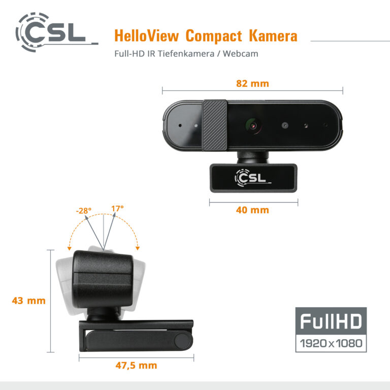 Abmessungen CSL HelloView Compact Webcam