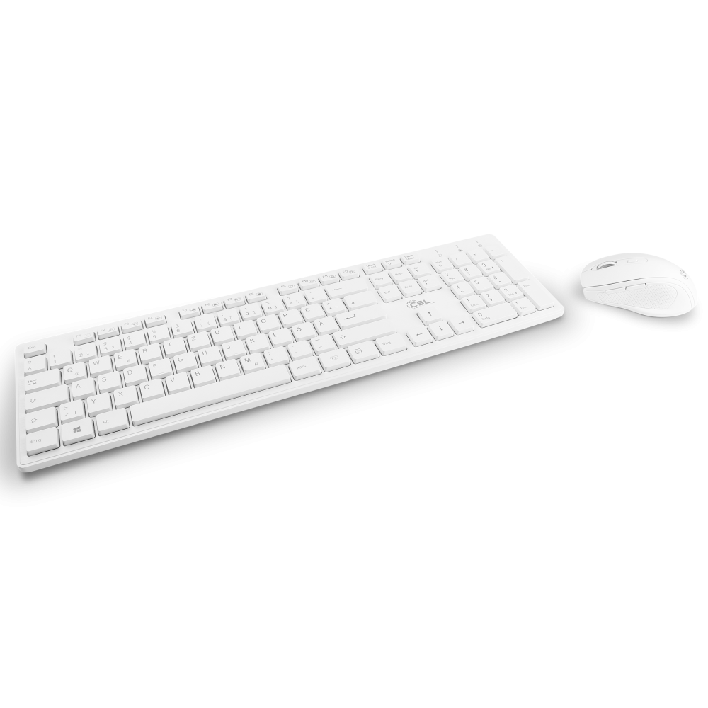 v3 wireless | Tastatur Computer CSL weiß und ADVANCED Maus, CSL