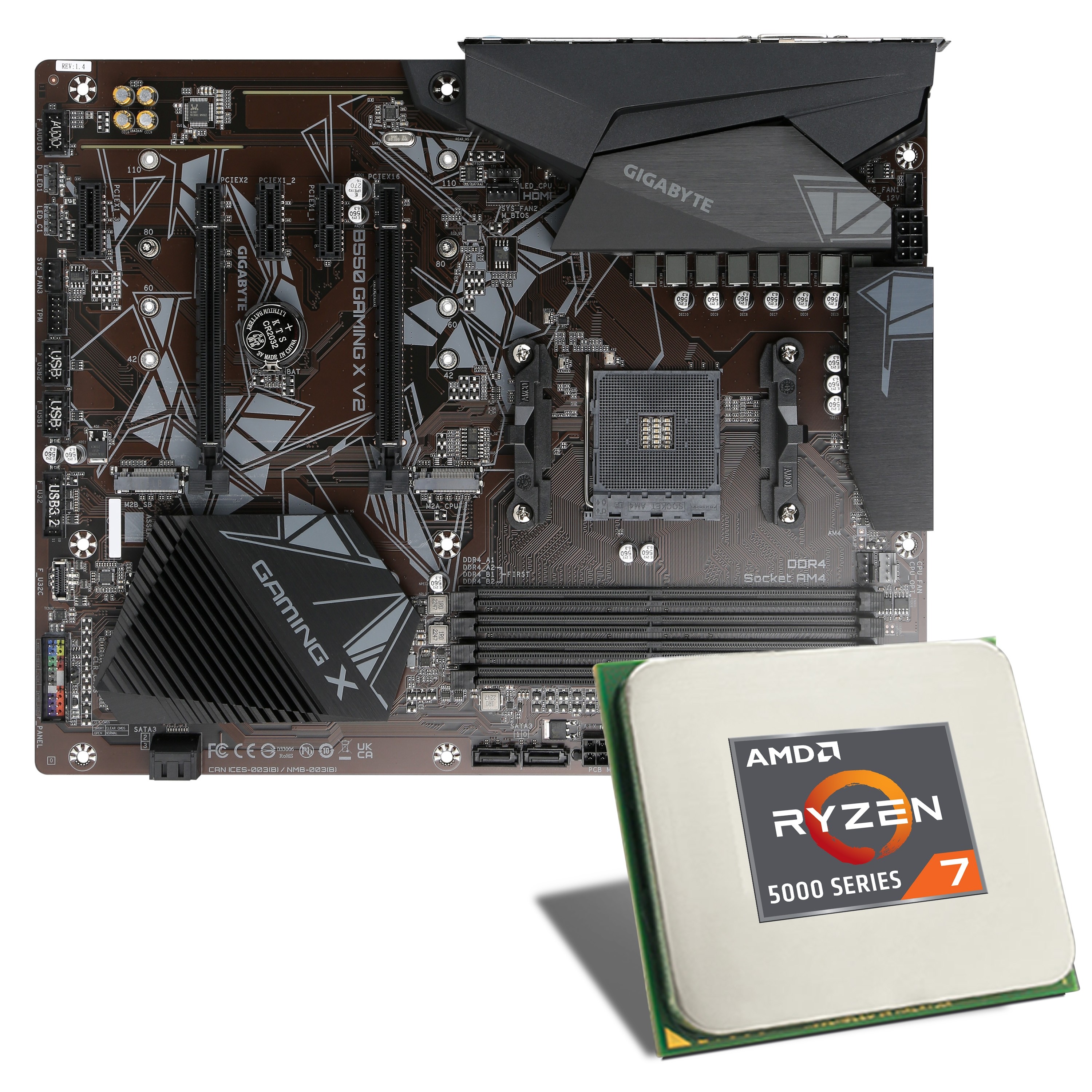 CSL Computer AMD Ryzen 5800X Gigabyte B550 Gaming X V2 Mainboard  Bundle