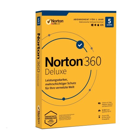 Norton 360 Deluxe - Key Card - 5 Devices - Newest 2024 Ready- Retail