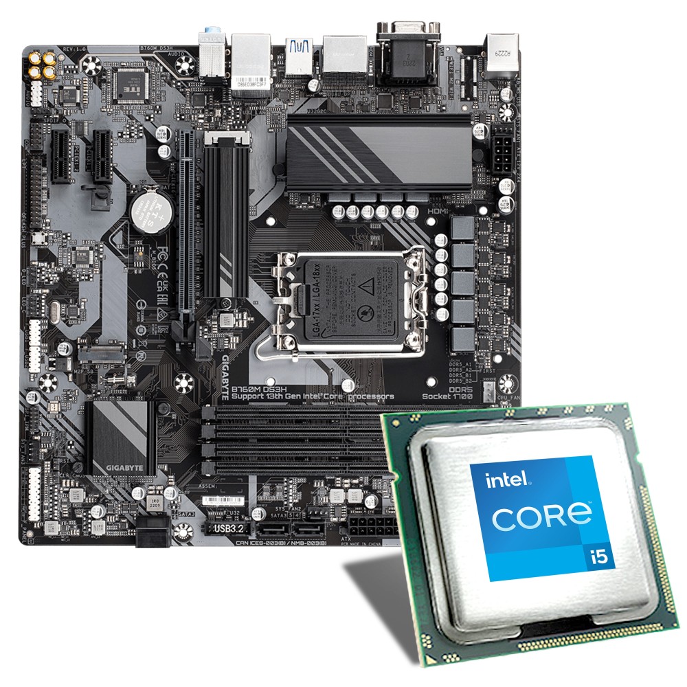 Intel Core i5 13400F - Gigabyte B760 - RAM 16 Go DDR4 - Kit upgrade PC   sur