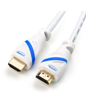 uddanne gårdsplads køre CSL Computer | HDMI 2.0 Kabel, gewinkelt, 7,5 m, weiß/blau