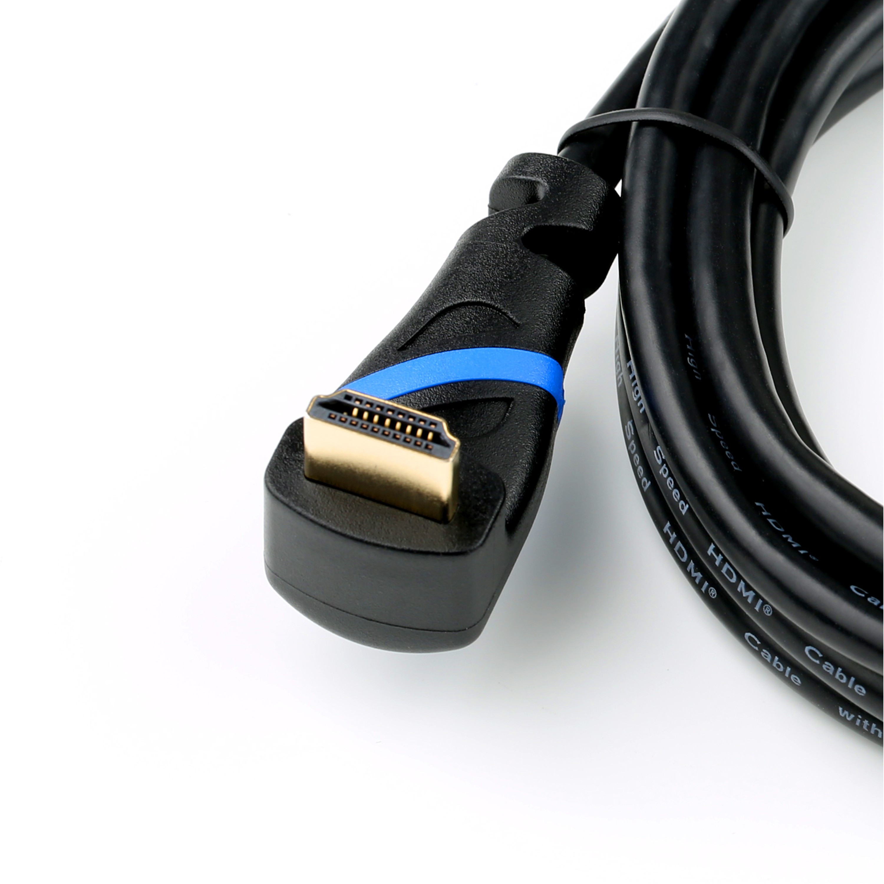 CSL Computer  Cable HDMI 2.0, acodado, 5 m, negro/azul