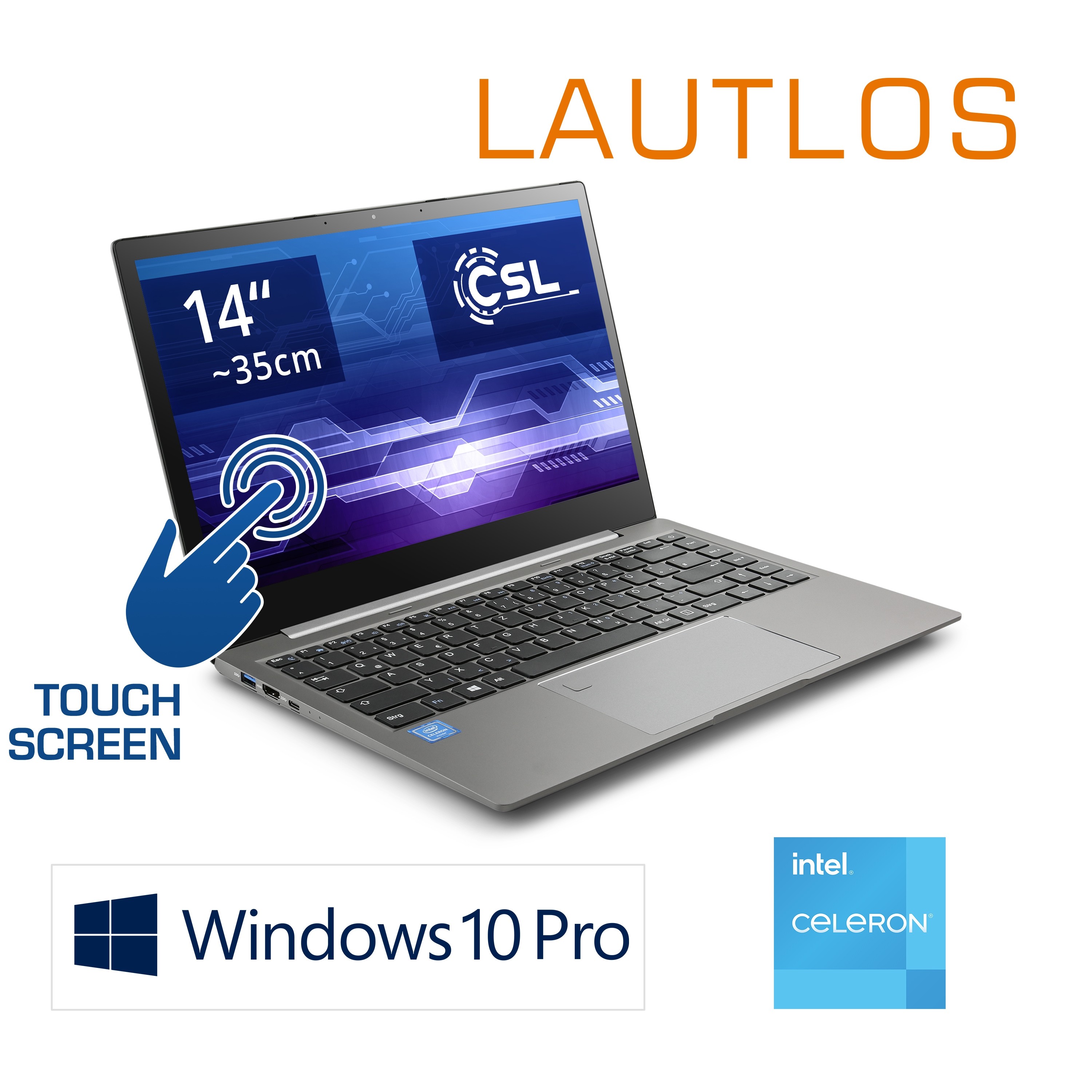 CSL Computer  Notebook CSL R'Evolve T14 v2 / Windows 10 Pro / 500GB+16GB