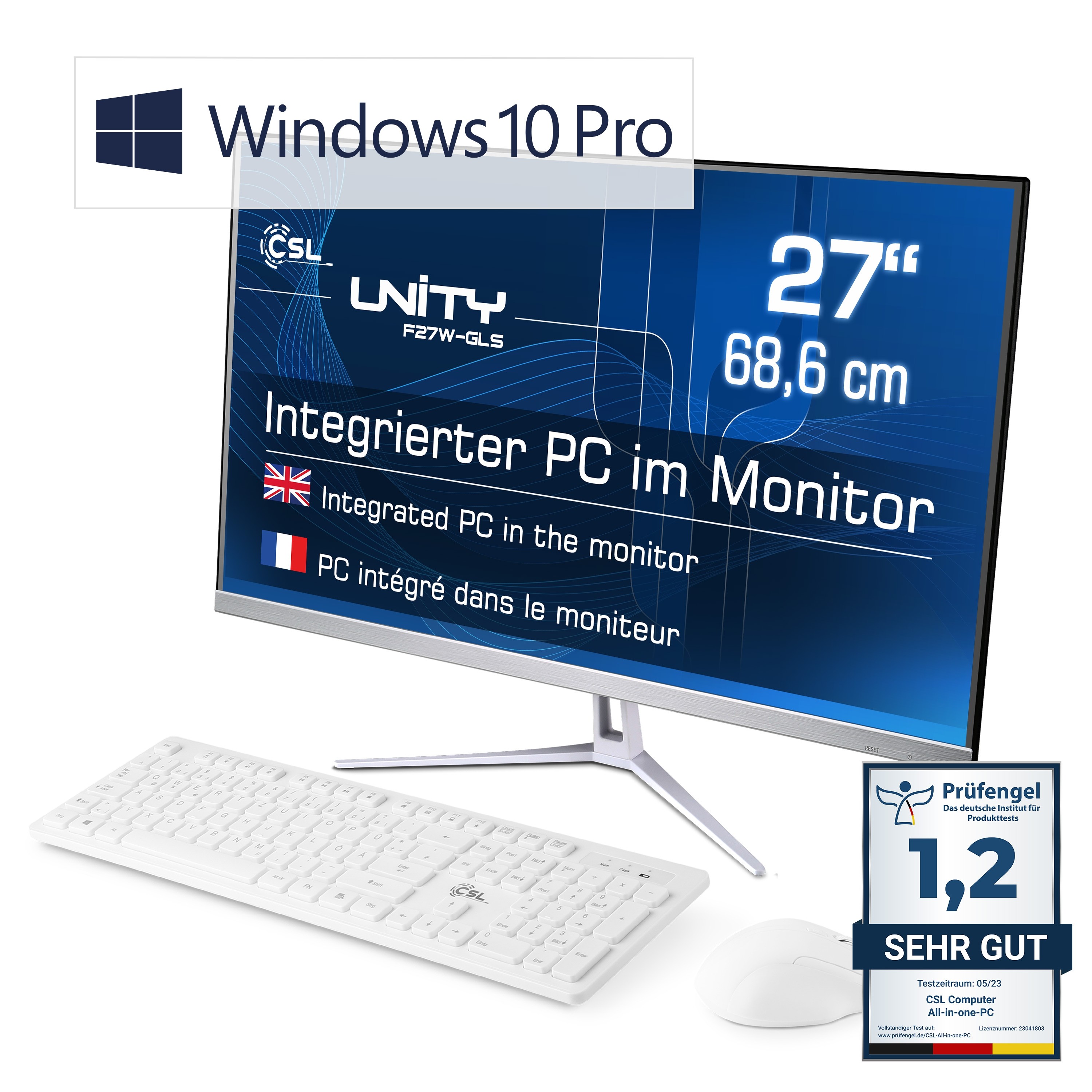 CSL Computer | F27W-JLS 16 Windows 10 / Unity GB Pro CSL / All-in-One-PC / 512 Pentium GB RAM