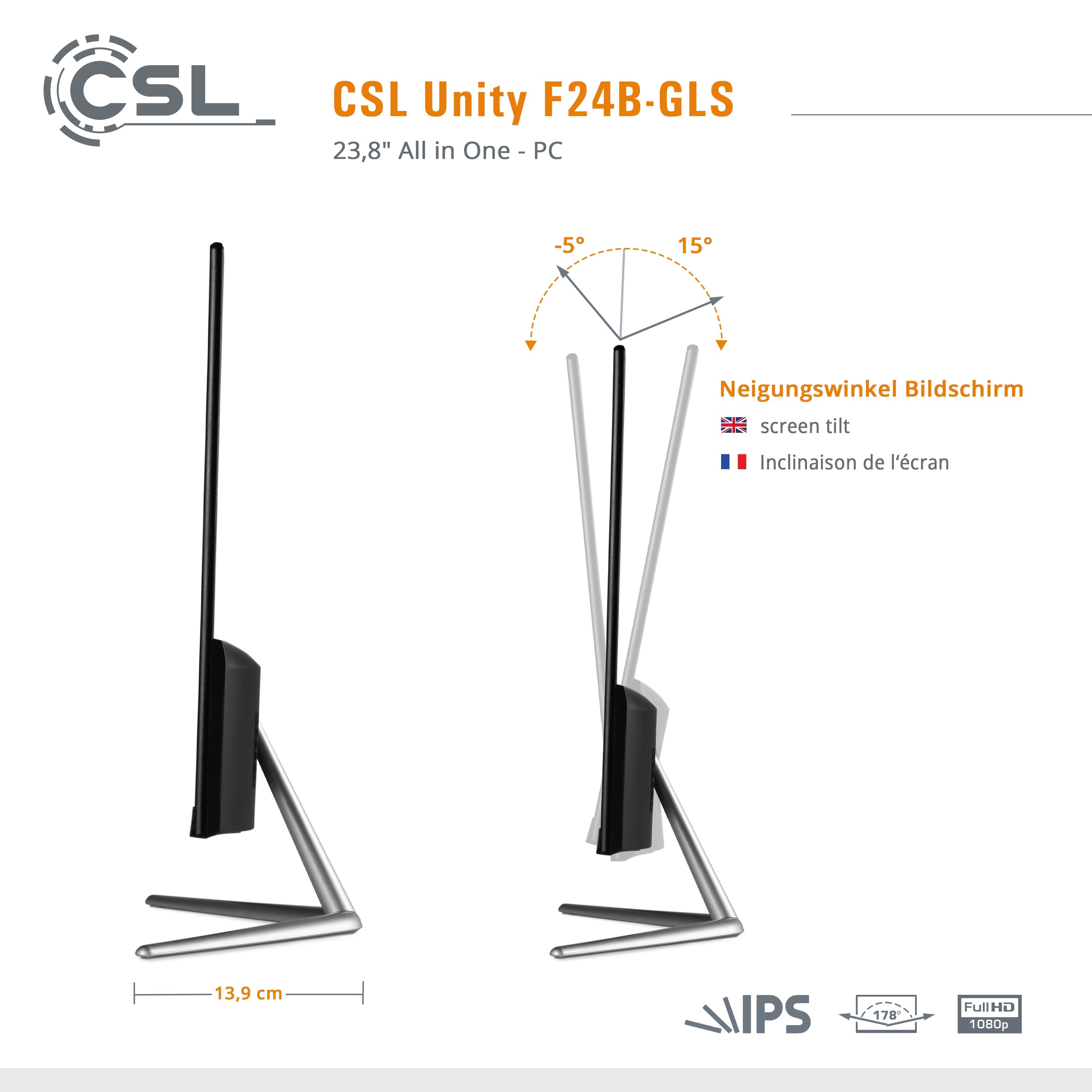 CSL GB 11 All-in-One-PC / GB F24B-GLS Home / CSL 16 - RAM | B-Ware Computer 512 / Win Unity