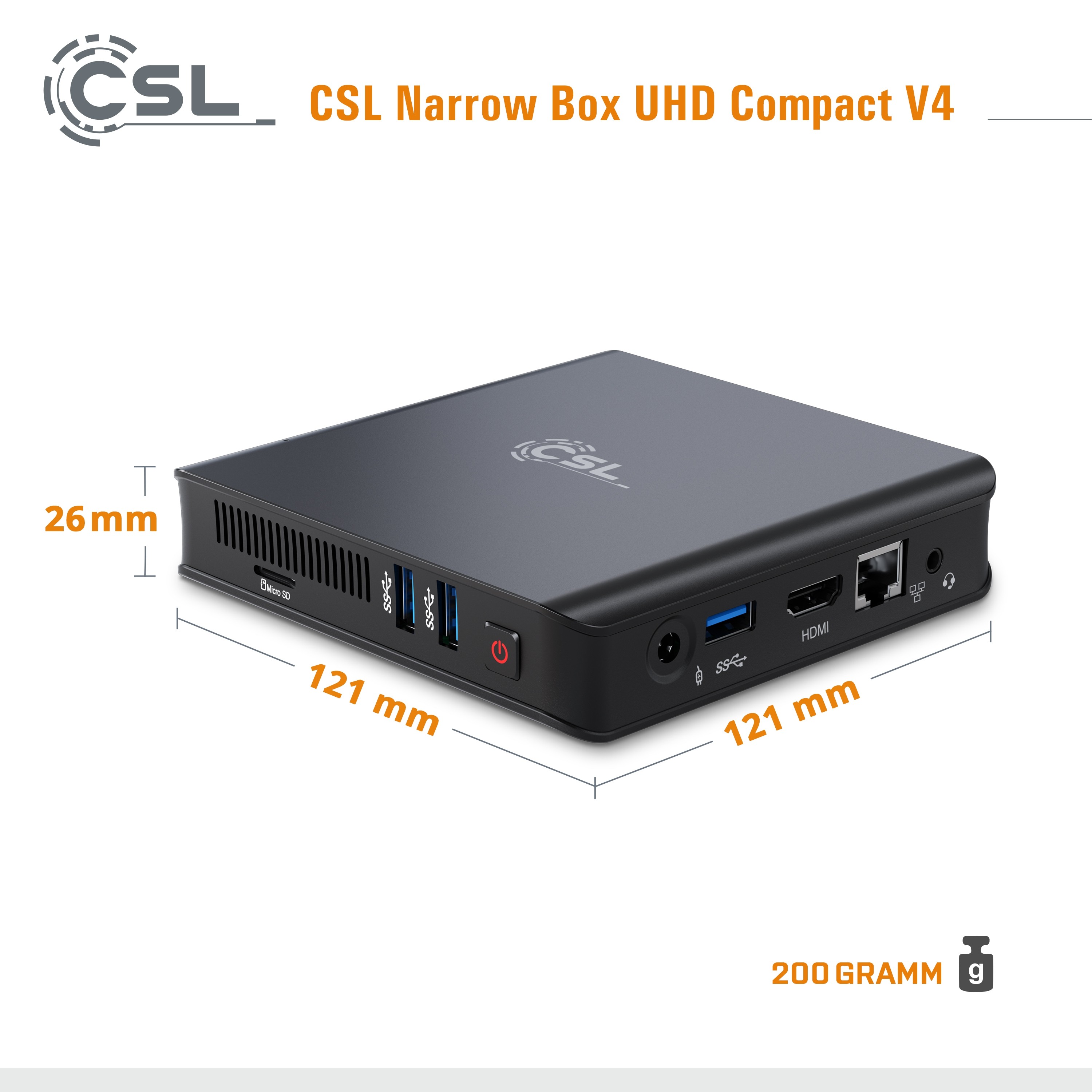 CSL Computer | Mini / Box Home CSL Narrow v4 Compact PC Ultra Windows - 10 HD