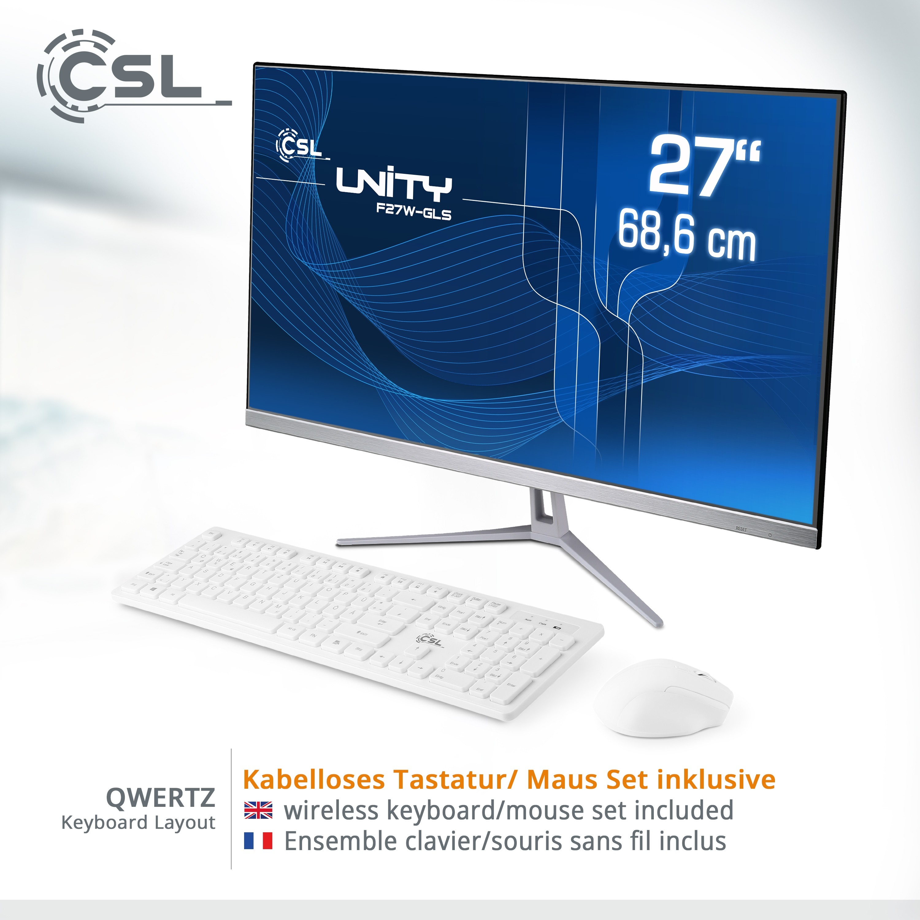 / GB CSL / RAM 8 | CSL F27W-GLS All-in-One-PC 11 Pro Unity GB Windows Computer 128 /