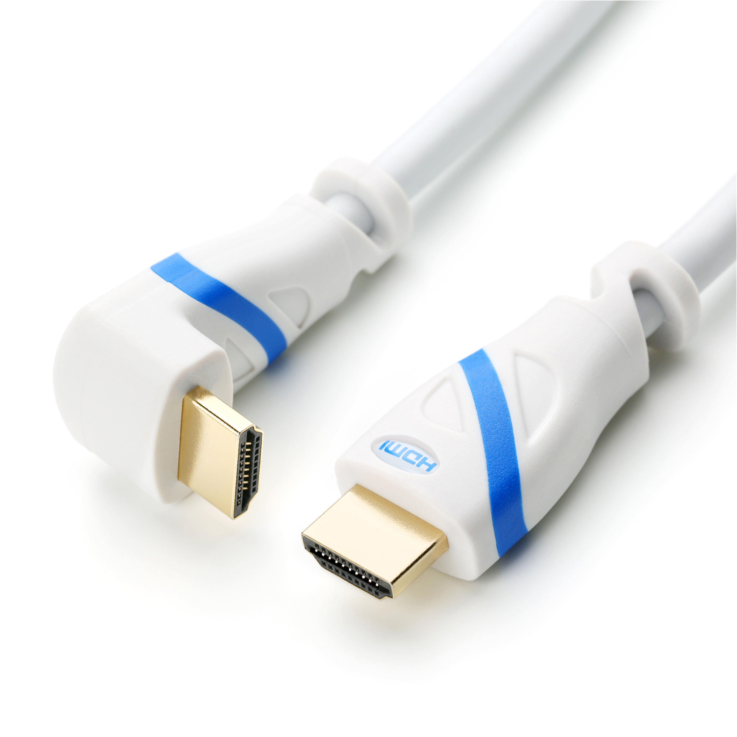 CSL Computer  HDMI 2.0 Kabel, 2 m, weiß/blau