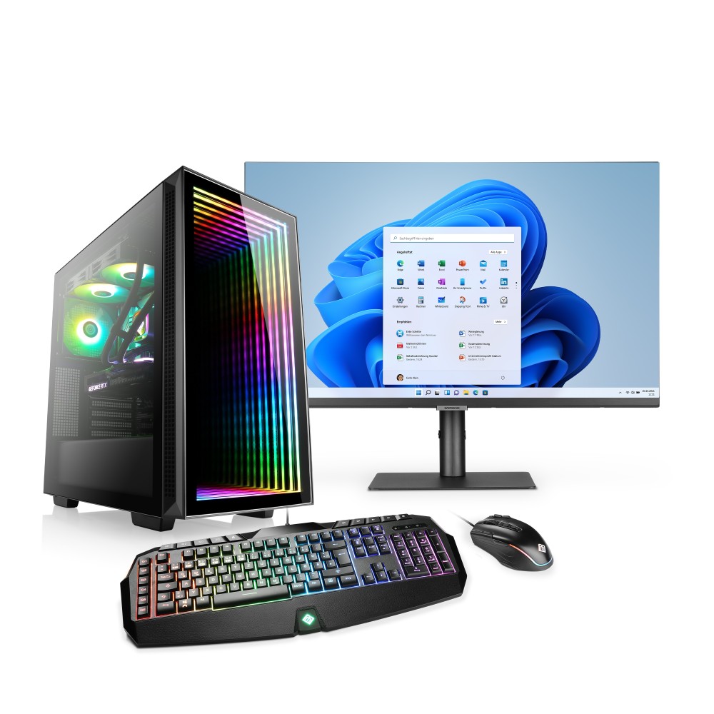 Monitor, mit Computer bei AMD | Günstige und CSL Tastatur CSL Maus PC-Systeme